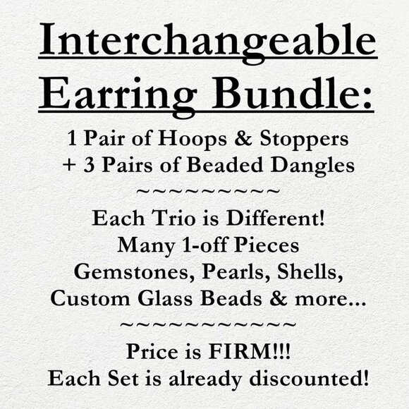 Interchangeable Earring Set - 3 Pairs! Casual + Neutral + Gray Color Scheme - Picture 3 of 5
